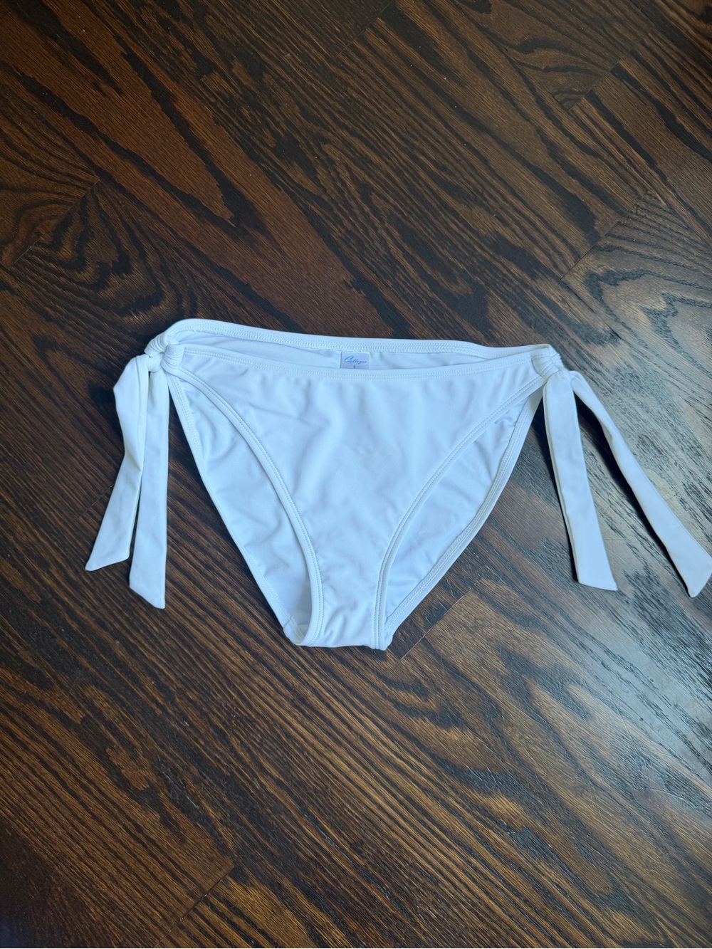 Colloyes White Tie-Side Bikini Bottom